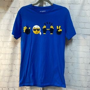 Karl Lagerfeld icons graphic blue small t-shirt